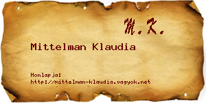 Mittelman Klaudia névjegykártya